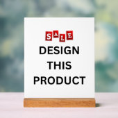 売れ！アクリル記号8" x 10インチ – 木製スタンド アクリルサイン (ニュートラル)