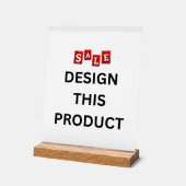 売れ！アクリル記号8" x 10インチ – 木製スタンド アクリルサイン (傾斜)