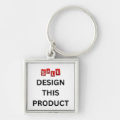 売れ！キーチェーン – プレミアムスクエアスモール – カスタム キーホルダー (正面)