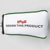 売れ！ゴルフパターヘッドカバー – グリーントリム – カスタム ゴルフヘッドカバー (正面)