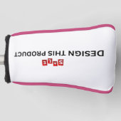 売れ!ゴルフパターヘッドカバー – ピンクのトリム – カスタム ゴルフヘッドカバー (正面)