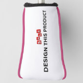 売れ!ゴルフパターヘッドカバー – ピンクのトリム – カスタム ゴルフヘッドカバー (回転90)