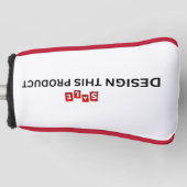 売れ！ゴルフパターヘッドカバー – レッドトリム – カスタム ゴルフヘッドカバー (正面)