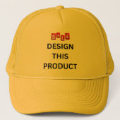 売れ！トラック帽 – 黄カスタマイズ-  キャップ (正面)