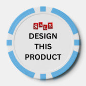 売れ！トランプのポーカーチップ – ライトブルーカスタム- ポーカーチップ (正面)