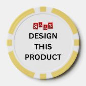 売れ！トランプのポーカーチップ – 黄カスタム色 ポーカーチップ (正面)