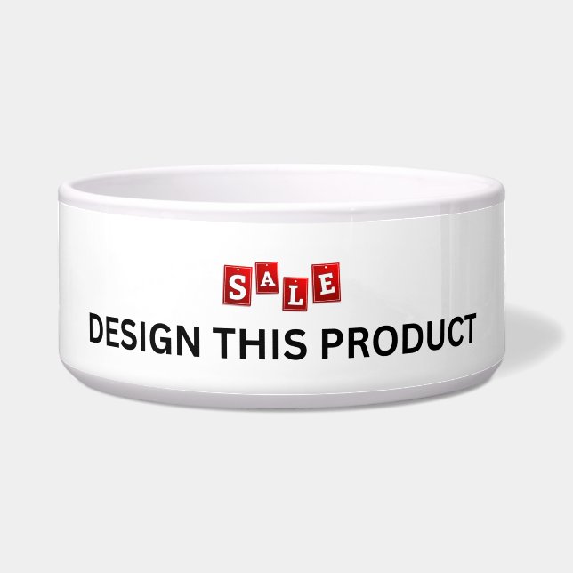 売れ！ペットボウル – セラミック – 大 – カスタム ボウル (正面)