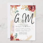 売れ！ボホブルゴーニュ金ゴールドフローラカントリーバーンファーム 招待状 (正面)