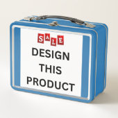 売れ！メタルランチボックス – ライトブルー – カスタム メタルランチボックス (正面)