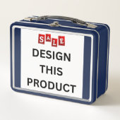 売れ！メタルランチボックス – 青 – カスタム メタルランチボックス (正面)