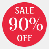 売上90%オフ販売編集可能な赤い白い文字 ラウンドシール (正面)