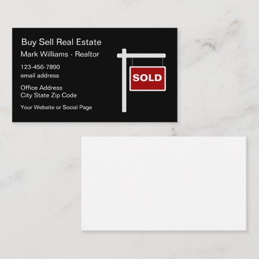 売却された実在Sign Estate Business Card 名刺 (正面/裏面)