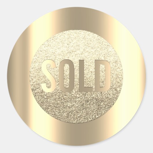 売却された金ゴールドフェイクメタリックグラデーション不動産業者 ラウンドシール (正面)