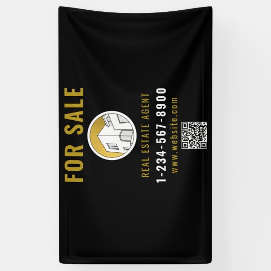 売却中 不動産エージェント 現代のロゴ ドア 横断幕 (縦)