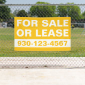 売却実在又は賃貸のための不動産事業オレンジ 横断幕 (インサイチュ)