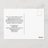 売却済み不動産住宅カスタム写真ブラック ポストカード (裏面)