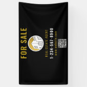 売却用不動産エージェント モダン ロゴ ドア 横断幕 (縦)