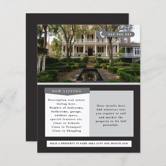 売実在買マーケティングフライヤー用エステートハウス (正面/裏面)