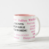 売掛金の誓い言葉!うっとうしい冗談 ツートーンマグカップ (正面右)