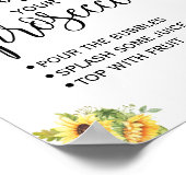 売春あっせん業者あなたのproseccoひまわり花フローラシャワーサイン ポスター (角)