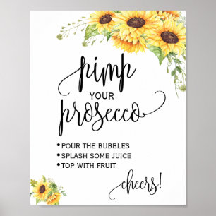 売春あっせん業者あなたのproseccoひまわり花フローラシャワーサイン ポスター