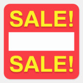 売空白のり値割引または価格シール スクエアシール (正面)