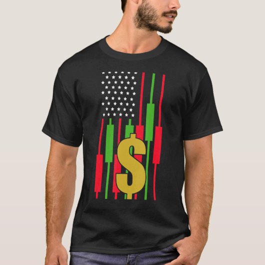売買証券取引所投資家国旗2 Tシャツ (正面)