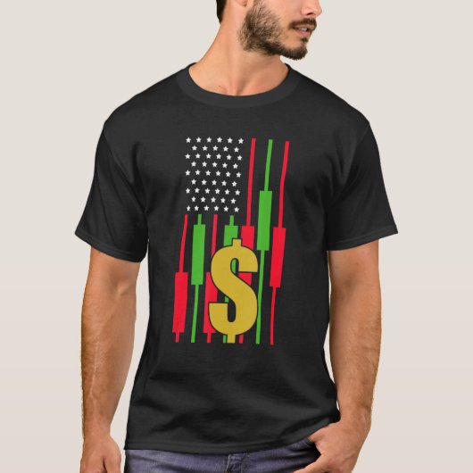 売買証券取引所投資家国旗2 Tシャツ (正面)