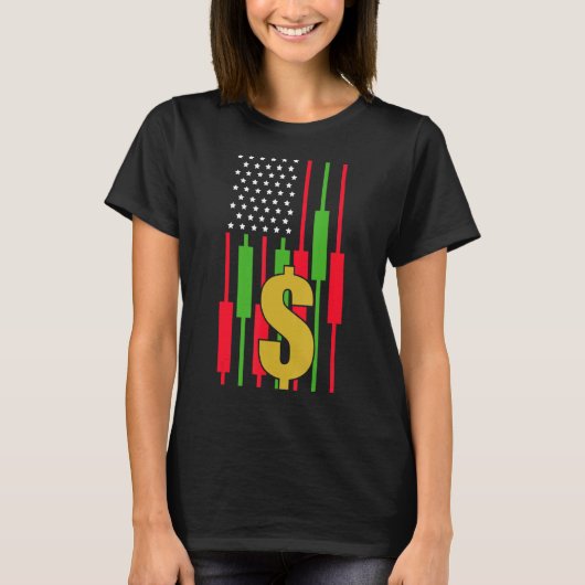 売買証券取引所投資家国旗2 Tシャツ (正面)