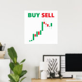 売買 - 株式外国為替市場通貨トレーダー ポスター (ホームオフィス)