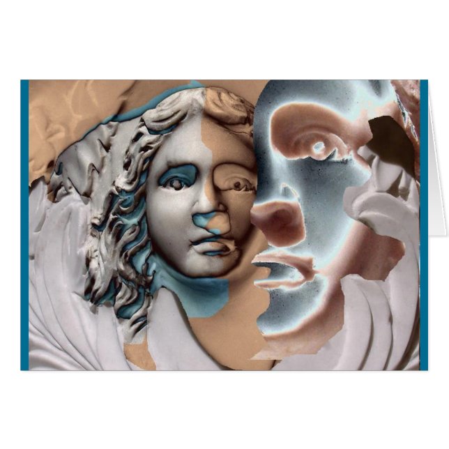 壷の顔の青の銅 (正面横)