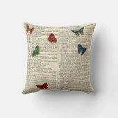 変えられた芸術のサイの蝶装飾用クッション クッション (裏面)