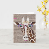 変えられた芸術のファンキーなキリンのワイシャツ カード (黄色い花)