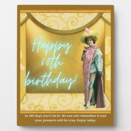 変おもしろい更60th誕生日卓上 フォトプラーク