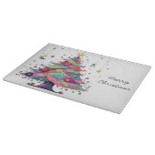 変なお洒落クリスマスツリー、明るい色。 カッティングボード (角)