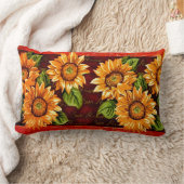 変なヒマワリ ランバークッション (ブランケット)
