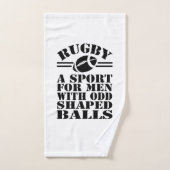 変な形のボール男性へでスポーツをラグビーする バスタオルセット (ハンドタオル)