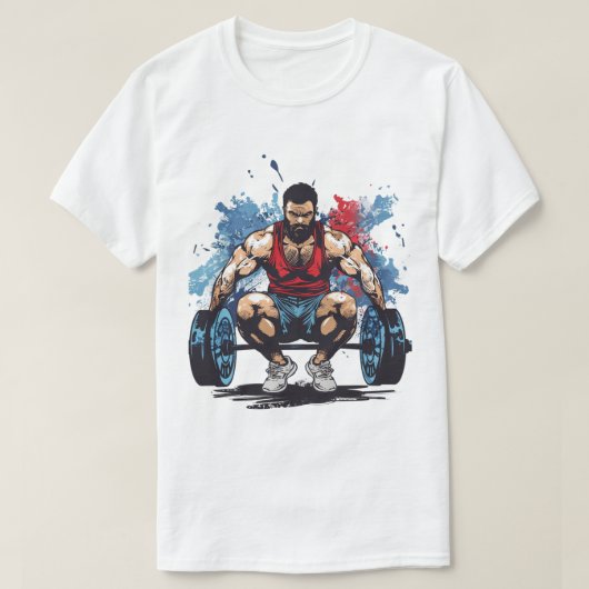 変な歩き方になるまでスクワットしよう ジム Tシャツ (デザイン正面)