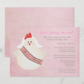 変な独身女性の夜の会のイラスト付き招待状 招待状 (正面/裏面)