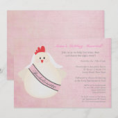 変な独身女性の夜の会のイラスト付き招待状 招待状 (正面/裏面)