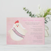 変な独身女性の夜の会のイラスト付き招待状 招待状 (スタンド正面)