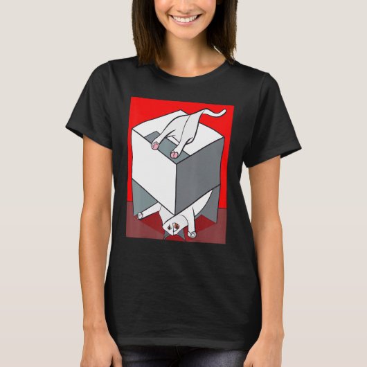 変な猫のイラスト 子猫のミーム Tシャツ (正面)