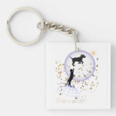 変な猫走と犬 キーホルダー (正面)