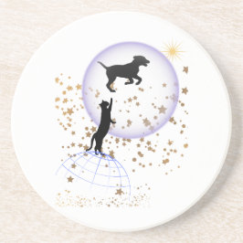 変な猫走と犬 コースター