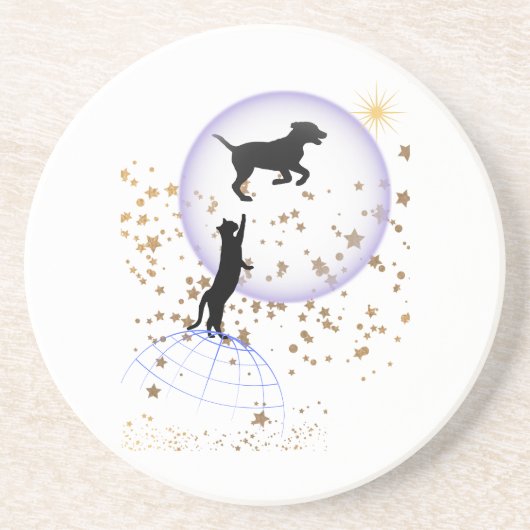 変な猫走と犬 コースター (正面)