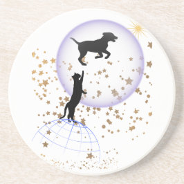 変な猫走と犬 コースター