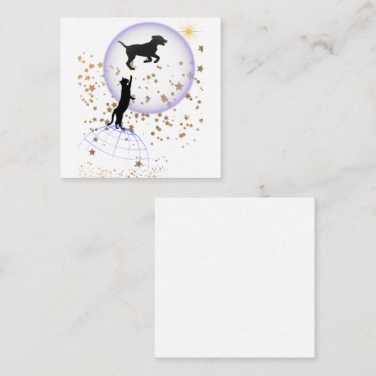 変な猫走と犬 スクエア名刺 (正面/裏面)