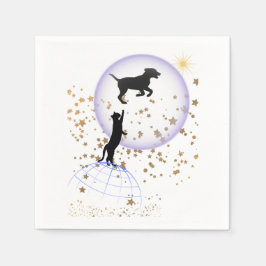 変な猫走と犬 スタンダードカクテルナプキン