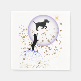 変な猫走と犬 スタンダードカクテルナプキン