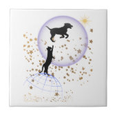 変な猫走と犬 タイル (正面)